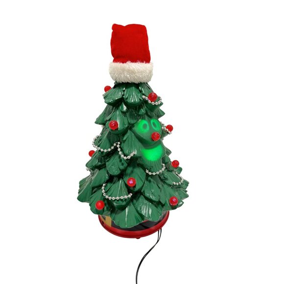 Vintage Animated Singing Christmas Tree Faces Lights Up Rotates Sings 12" Tall - Picture 3 of 8